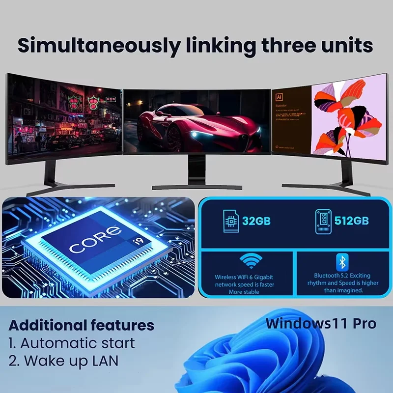 Mini PC Intel Core i9-10980HK | 32GB RAM | 1TB SSD NVMe | Windows 11 Pro | Wi-Fi 6 | Bluetooth 5.2 | 4K UHD - Imagen 3