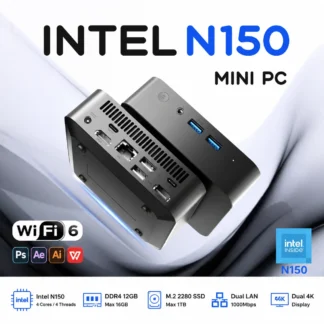Mini PC Portátil Windows 11 – Intel N150, WiFi 6 y SSD de Alta Velocidad