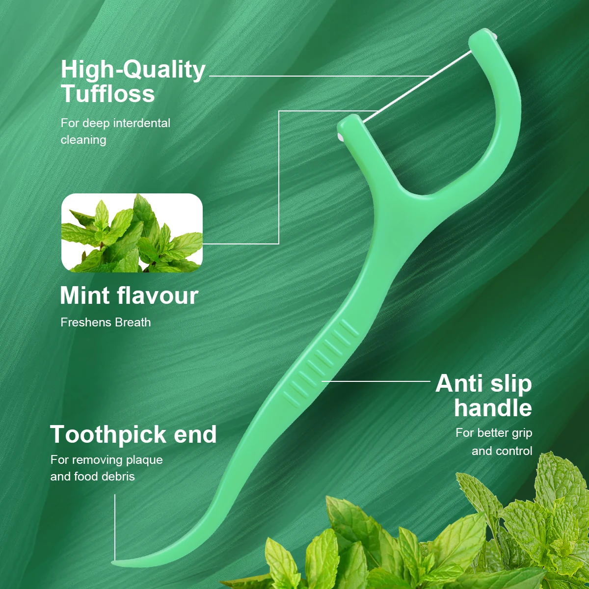 300 Palillos de Hilo Dental con Menta – Set Portátil de Limpieza Bucal - Imagen 3